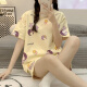 Xuanzhu Pyjamas Frauen neuer Sommer kurzärmelige Kurzfilme Casual Koreanische Version des Internet-Promi-Stils im Sommer-Heimbekleidungsanzug können außerhalb von 1048# Purple Rabbit M getragen werden