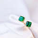 Fat Donglai quality emerald earrings emerald s925 silver women's French style retro temperament internet celebrity simple earrings
