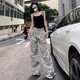 American Hot Girl Workhose für Frauen im Sommer 2025 Neue Drawess lose vielseitige Typants Zwei-Wear-Sporthosen dunkelgrau [My-688] 3xl