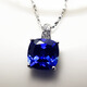Huaiyin fat square pillow-shaped tanzanite sapphire pendant necklace colorful pink fused tanzanite square pendant sterling silver women's jewelry white gold (with chain)