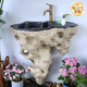 Yushixuan courtyard outdoor washbasin garden B&B washbasin courtyard terrace wall-mounted integrated washbasin outdoor imitation stone Yingshan washbasin + mop pool (with faucet)