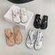 Guanmao Pei 2025 Damen Flip Flops Sommer Komfort Flache Sandalen 6636mi-Black 38 Größe 39 (geeignet für Größen 37-38)