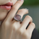 LIERUI S925 SILVER Square Jade Zakiram Ring für Frauen Nischendesign Sinn Sterling Silber Retro -Stil Amethyst Ring Zakiram Amethyst Ring