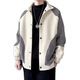 S.Sofea Men's Veste Couple Style Spring and Automne Casual Handsome Vintage2025 M W9906 + Manches longues blanches + pantalon à cordon gris + collier XL [115-130Jin [Jin est égal à 0,5 kg]]]