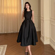 YIOU summer French waist-hugging retro Hepburn style sleeveless vest skirt design sense banquet dress for women slimming 9885 black S
