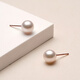 Tahitian 18K gold akoya pearl earrings 6-6.5mm perfect round mirror glare seawater pearl earrings for my wife