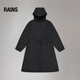 Rains春季长款夹克外套时尚风衣雨衣A-line Jacket Longer/12040 黑色 XS 160/76A （尺码偏大）