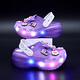 Shepherd Girls Hole Slippers Summer 2025 New Lighting Glowing Children's Princess Beach Sandals Anti-Slip Soft Sole Shoes Pink 24