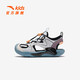 ANTA Children's Sandals Men's and Women's Shoes 2025 Summer New Baotou Breathable and Comfortable Soft Sole Outdoor Shoes Men's Gray/Mud Lime/Purple 9906H-1 29