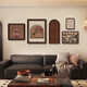 Kezhi Style Style Sala de estar Pintura decorativa abstracta Estilo de registro Sofá Fondo de pared Pintura colgante de colgantes Creative Nicho Combinación cálida Mural T12157 6060/7090/40*90/3030/6045 HD Cienzo impermeable + bordes de oro (notas negras)