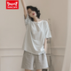 Cat Man (Miiow) Pure Cotton Pajama для женщин для летних шорт Shorts Thin Situe Student Full Cotton Summer Casual Home Set Set Champagne A9856 Shorts M (80-100JIN [JIN равно 0,5 кг])