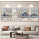 Sala de estar tríptica luz moderna de lujo sofá fondo pared pintura colgante atmosférico y buen significado pintura decorativa de sala de estar slh-9230 (seda de oro diez mil millas) 40*60 en ambos lados 80*60 en el medio 2.5 metros