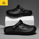 G.Duckkids2025 Sommer New Children's Hole Schuhe Herren nicht rutschfeste Sandalen Kinder tragen Kee-resistente Strandschuhe für Schüler Grau 25 [Inner Länge 156]