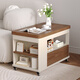 Voz de mesa de té plegable de voz de AO con pequeña sala de estar estilo crema estilo sofá borde multifuncional mini mesa de té 0.7 metros/color de nogal + crema blanco/1 bomba/con ruedas