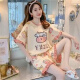 Xuanzhu Pyjamas Frauen neuer Sommer kurzärmelige Kurzfilme Casual Koreanische Version des Internet-Promi-Stils im Sommer-Heimbekleidungsanzug können außerhalb von 1048# Purple Rabbit M getragen werden