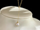 Iosn Japanese natural seawater akoya pearl pendant 18k gold Y chain pendant perfect round extremely bright temperament necklace 18k gold Kajia Y chain akoya pearl heavenly grade 7-7.5mm