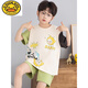 G.Duckkids Little Milk Dragon Детские пижамы мальчики с короткими рукавами с чистым хлопком лето-мультипликационные мультипликации среднего размера детская домашняя одежда для домашней одежды [чистый хлопок] 695 Маленький молоко-дракон 110 см размера 10 высота 103-113 Вес 38 38