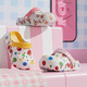 
Babycrayon new printed small pea children's bag-toe slippers for boys and girls summer anti-slip rainbow bean hole shoes sandals yellow bean 17 cm inner length [170] foot length about 16-16.5 wear