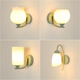 Antike Stadtlampen Zhongshan Lampen 2025 Bettleuchten Wandmontierte grüne Wandleuchten Neues Stil Wohnzimmer Schlafzimmer Wand Balkon Treppe B684 Grüne runde Flach 8. Warmfliesen Licht (weißes Licht benötigt Noten)