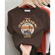 
Ziweiqi 2025 winter new style front shoulder hair hair large size women's cotton short-sleeved T-shirt for women to look slim and belly-covering top base shirt regular T4-Clay-3937 S suitable for 80-100Jin [Jin equals 0.5 kg]
