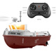 Mini remote-controlled tugboat can be launched into the water, wireless electric high-speed speedboat, ship, children's water simulation toy boat model, small remote-controlled tugboat, adjustable speed + light + waterproof design, official configuration