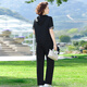 
Ziyan middle-aged and elderly mother sports suit for women 2025 summer new 50-year-old middle-aged women's clothing fashionable two-piece suit for women 831 black 2XL (recommended 100-115Jin [Jin equals 0.5 kg])
