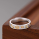 Sterling silver gold-painted auspicious words ring for men and women, light luxury and high-end solid live ring for men and women, couple rings, lotus auspicious words ring, large size, about 6.1 grams/piece, pure silver 999.9