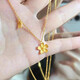 UDL24K pure gold petal pendant 999 pure gold cherry blossom necklace women's new fashion temperament 5G gold clavicle chain gift 0.01g cherry blossom set chain