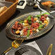 Znmw Western Dish Sware, кованая серебряная овальная тарелка, сыр, сыр из нержавеющей стали, рыбная тарелка, сталь, овальная тарелка, 35 см 3523
