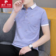 Pier Cardin Summer La camiseta de la solapa de manga corta de manga de verano de verano, camiseta juvenil de altura de alta manga, camiseta versátil casual de tierras m de jóvenes, negro QY679 M 100-120Jin [Jin equivale a 0.5 kg]