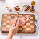 King cutting board checkerboard cutting board anti-mold and crack-proof food grade household cutting board black walnut cutting board thickened solid wood chopping board
