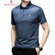 
MONTAGUT MONTAGUT MUNTAGUT Short Sleeve T-shirt Men's Middle-aged High-end Silk Summer Business Bright Silk Daddy Outfit Blue M13603 M 170/88A