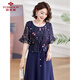 Yu Zhaolin's mother dress summer short-sleeved dress middle-aged and elderly women's mother-in-law's skirt Y234Q1592