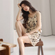 COLORFUL GEMS吊带睡衣女夏季款带胸垫棉纱布家居服2025短袖棉套装 JYR-吊带套N5010 175 L