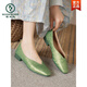Woodpecker Sheepskin Super Soft Size 33-43 Chinese Chinese Chaussure Solide Sole Sole Sole Low Talon Flat Sole Foft Foft's Chaussures Square Toe Shoes Grand-mère Golden 5 CM 6169 34