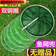 Vinoa stainless steel fishing net pocket fish bag thickened fishing protective fish bag folding multi-functional thickened quick-drying fish net 1cm 1m military green double circle 25#*1.5m free package