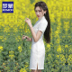 Romon White Lace Short Modificado Cheongsam NUEVO 2025 Mujeres jóvenes Retro Daily Small Summer trece líneas 12799 TEXTURA FLAGER DE ARROZ
