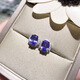 Hunter S925 silver inlaid natural tanzanite earrings with main stone 5*7mm fashionable and personalized small fresh female model super beautiful XHF