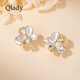 Qlady ear clip women's pierced ear bone clip flower earrings feminine earrings 2025 new high-end birthday gift