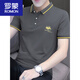 
ROMON Comfortable Embroidery Polo Shirt Men's Slim Short Sleeve T-shirt Summer Lapel Top Breathable Half Sleeve T-shirt New Product S5012 Grass Green 2XL Suitable for 145-160Jin [Jin equals 0.5 kg]