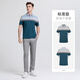 Langden mercerized cotton men's casual striped short-sleeved summer skin-friendly and cool contrasting Polo shirt for men green L