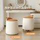 
Hangxuan Shijia master bedroom girls' makeup stool bedroom dressing table stool rotating makeup chair Italian minimalist round stool light luxury high-end style fixed style - cat claw skin orange + beige splicing