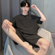 Catman (Miiow) 2025 neuer Herren-Pyjamas Sommermodal Dünne Kurzärmel-Shorts Sommer-Hausbekleidungsanzug 6198 Blauer Modal Set XL 120-140jin [Jin ist 0,5 kg]