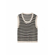 Vega Chang Hosentender Weste für Frauen 2025 Neuer Sommer Casual Striped Hollow Design ärmellose Strickweste Schwarze braune Streifen gleich groß Größe