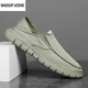 Wassup uosne vieille chaussures en tissu beijing chaussures de la tendance d'été des hommes Chaussures de toile hommes paresseux conduisant la semelle douce pas de lacets légers et respirant ys9901 noir 40