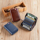 Williampolo Kaiser Paul Card Bag Herren neuer Lederkartenbeutel Brieftasche mit großer Kapazität Access Control Card Hülle Multi-Card-Kartenbeutel 9 Karten-Schwarze Kreuzmuster