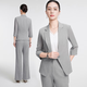 Yingzhishang Suit Women's 2025 New Slim Fit Gray Style One-Button Professional Formal Suit ZA02182 Glacier Gray (Suit Pants) 2XL (44)