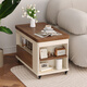 Voz de mesa de té plegable de voz de AO con pequeña sala de estar estilo crema estilo sofá borde multifuncional mini mesa de té 0.7 metros/color de nogal + crema blanco/1 bomba/con ruedas