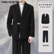 Sound monkey suit suit, men's casual suit, business interview suit jacket, men's professional formal suit, groom's wedding dress, Chinese suit + white shirt + trousers, three-piece suit 2XL (130-150Jin Jin equals 0.5kg))
