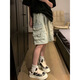 Opeodly American Vibe große gewaschene große Taschenarbeit in der Hauptstraße gerade losen Denim-Shorts 6189 Old Blue S [vorgeschlagen 80-95 Jin [Jin entspricht 0,5 kg]]]